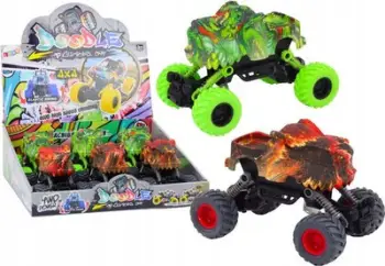 Lodër makinë dinosaur, friksion, off road, e kuqe ose jeshile
