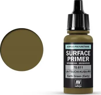 Primer akrilik Vallejo Acrylic Polyurethane Earth Green Early, 17ml, mat, jeshile tokësore