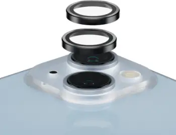 Mbrojtës lente kamere PanzerGlass Hoops, për iPhone 14 14 Plus, xham i fortësuar, i zi