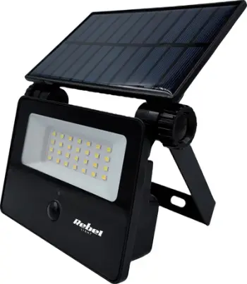 Reflektor solar LECHPOL, sensor zmbrëmjeje dhe lëvizjeje, i zi