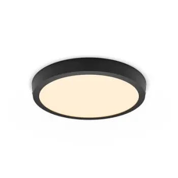 Plafonierë Philips Slim Surface Round, 28.6cm, 2700K, e zezë