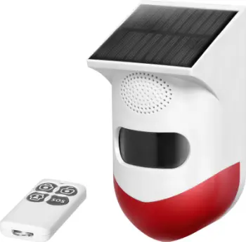 Detektor lëvizjeje solar me alarm dhe WiFi, me telekomandë, i bardhë
