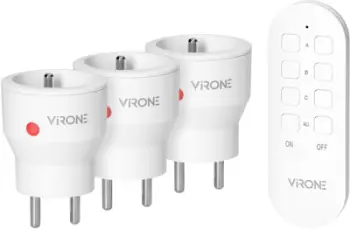 Set priza wireless MINI me telekomandë, Schuko 3+1, 2300W, të bardha