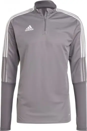 Bluzë trajnimi Adidas Tiro 21 Training Top M GH7301, meshkuj, me zinxhir gjysmë, gri