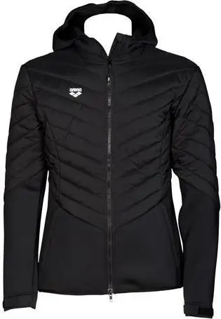 Xhaketë sportive Arena Hooded F/Z Half-Quilted, XXL, me kapuç, e zezë