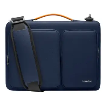 Çantë laptopi Tomtoc Defender A42, 13.5-14", me rrip shpatulle, blu navy