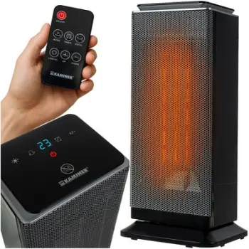 Ngrohës elektrik keramik Kaminer Lumni 2.0, 2000W, me telekomandë, i zi