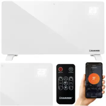 Ngrohës paneli qelqi Kaminer Zelva 26573, 2500W, WiFi, i bardhë