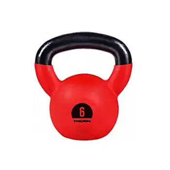 Kettlebell THORN FIT Cast Iron, 6kg, me veshje mbrojtëse, i kuq