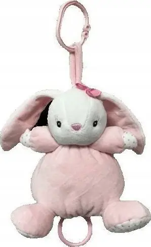 Lodër muzikore Tulilo Bunny with Bow, 18 cm, pelush, rozë