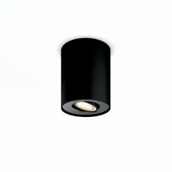 Spot tavanor LED Philips Hue White Ambiance Pillar, 1 llambë, Bluetooth, i zi
