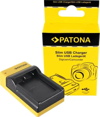 Karikues baterie Patona Slim, Micro USB, për Fujifilm NP-W126, i zi