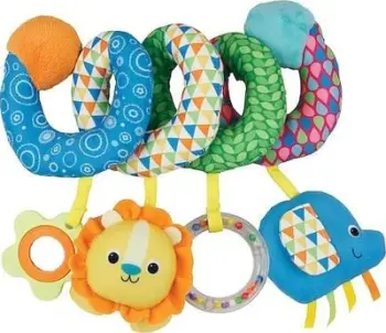 Lodër spirale për bebe Take Along, pasqyrë dhe unaza, shumëngjyrëshe