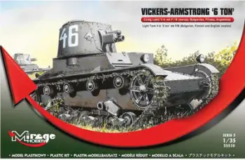 Maketë tanku i lehtë Mirage Vickers Armstrong 6T, shkalla 1:35, plastikë, jeshile