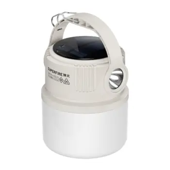 Llambë kampingu Superfire T22, diellore USB C, 7.4W, e bardhë