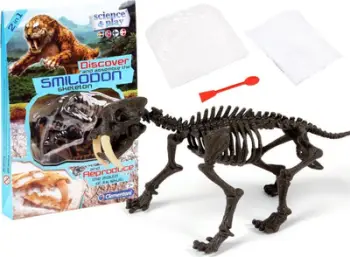 Set eksperimental Clementoni Smilodon Skeleton, ndërtim skeleti tigri, gips për kallëp, shumengjyrësh