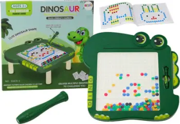 Dërrasë magnetike për fëmijë Leantoys Dinosaur, formë dinosauri, sipërfaqe për vizatim, shumëngjyrëshe