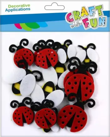 Set dekorativ me filtër Craft with Fun CF, 18 copë, forma buburrec dhe bletë, shumëngjyrëshe