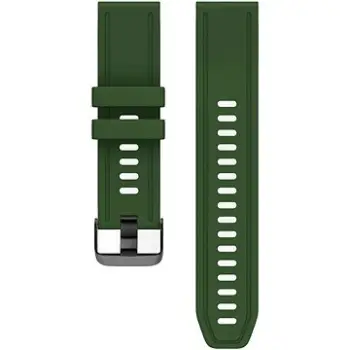 Rrip silikoni për orë Garmin Eternico Essential QuickFit, 20mm, jeshile ushtarake