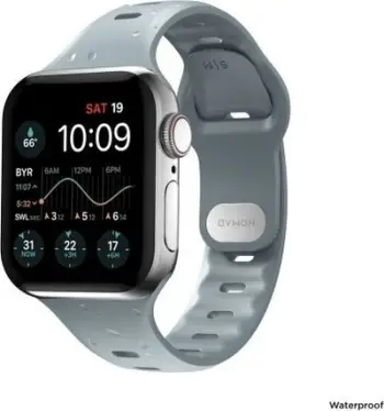 Rrip dore Nomad Sport Slim për Apple Watch, 41mm 42mm, rezistent ndaj ujit, blu Glacier