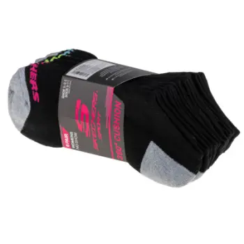 Çorape pa shfaqje Skechers S108264, paketim 6 palë, për djem, të zeza
