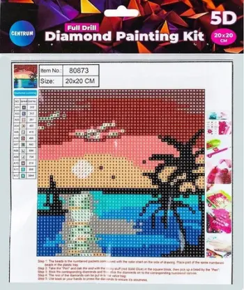 Mozaik diamantësh Centrum Diamond Mosaic Full Beach, 20x20cm, shumëngjyrësh