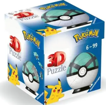 Puzzle 3D Ravensburger Pokemon Pokeball Net Ball, 54 pjesë, pa ngjitës