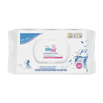 Faculeta të lagura për fëmijë Sebamed Wet Wipes Baby, 60 copë