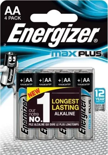 Bateri alkaline Energizer Max Plus AA, 2700mAh, paketim 4 copë