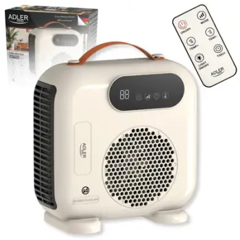 Ngrohës me ventilator Adler AD 7756, 2000W, ekran LED, me telekomandë, i bardhë