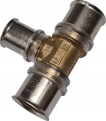 Tee reduktuese PEX Wavin Tigris M5 32x25x32, PN10, metalike