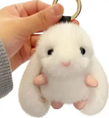 Varëse çelësash Fluffy Bunny BRL340B, lepurush pelushi, 10 cm, e bardhë