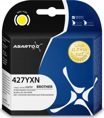 Kartushë boje Asarto për Brother LC427XLY, 5000 faqe, e verdhë