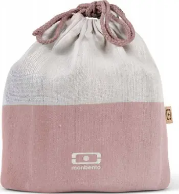 Çantë transporti Monbento MB Pochette L, për bento dhe shishe, material tekstili i ricikluar, rozë natyrale