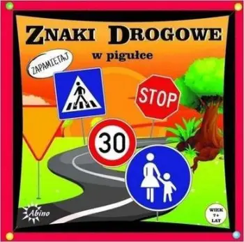 Lojë edukative Abino Road Signs in a Nutshell, karta rrumbullake, mësim i shenjave të komunikacionit