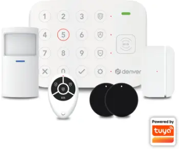 Sistem alarmi smart Denver SHA-220, 4G SIM, kontroll me aplikacion, i bardhë