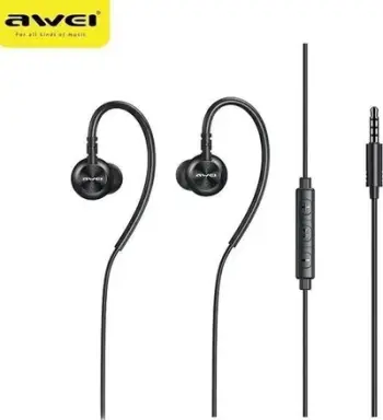 Kufje stereo Awei L3, kabllo 3.5mm, të zeza