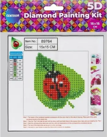Set mozaik diamantësh Centrum Diamond Painting, 5D, 15x15 cm, me buburrec