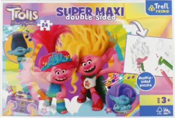 Puzzle TREFL Super Maxi Happy Day Trolls, 24 pjesë, shumëngjyrësh