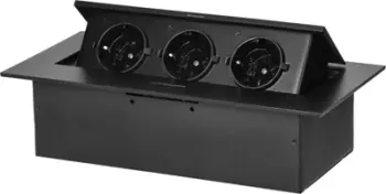 Prizë e integruar ORNO Recessed Furniture Socket, 3 dalje, për banak, e zezë