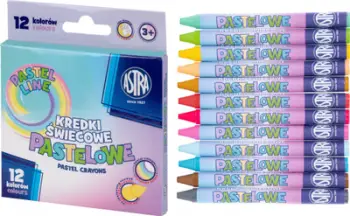 Ngjyra dylli Astra Pastel Crayons, 12 ngjyra, pastel, multikolor