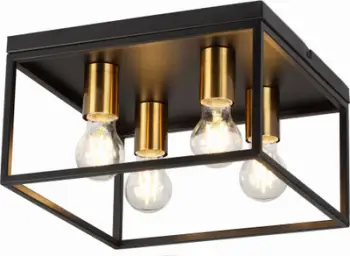 Lampë tavani Reality Cage, 4xE27, metal, e zezë bronzi