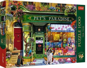 Puzzle Trefl Tea Time Pets Paradise, 1000 pjesë, shumëngjyrësh