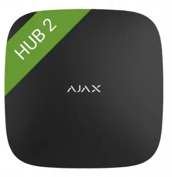 Njësi qendrore alarmi Ajax Hub 2 Jeweller 2G, 2 SIM, foto-verifikim, e zezë