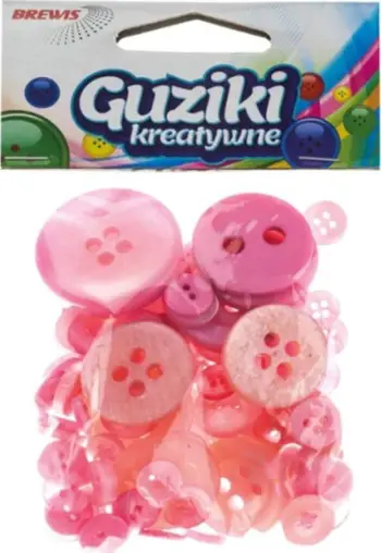 Kopsa dekorative Brewis Creative Buttons GU5, set i përzier, për hobi, rozë