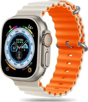 Rrip sportiv Tech-Protect Iconband Pro për Apple Watch, TPU, starlight me portokalli