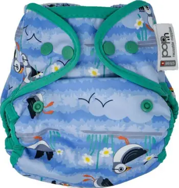 Mbulesë pelene Close Caboo Cover Blue Puffin, 3-16 kg, e kaltër