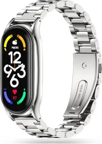 Rrip dore për Xiaomi Mi Band 7 Tech-Protect, çelik inox, metalik, argjendtë