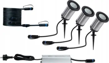 Set ndriçimi kopshti Paulmann Spot Classic Plug & Shine, LED 3x5.1W, dritë e ngrohtë, antracit