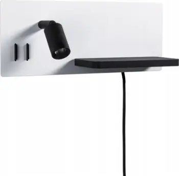 Llambë muri LED Paulmann Serra Right, 2700K, me USB Type C, e zezë